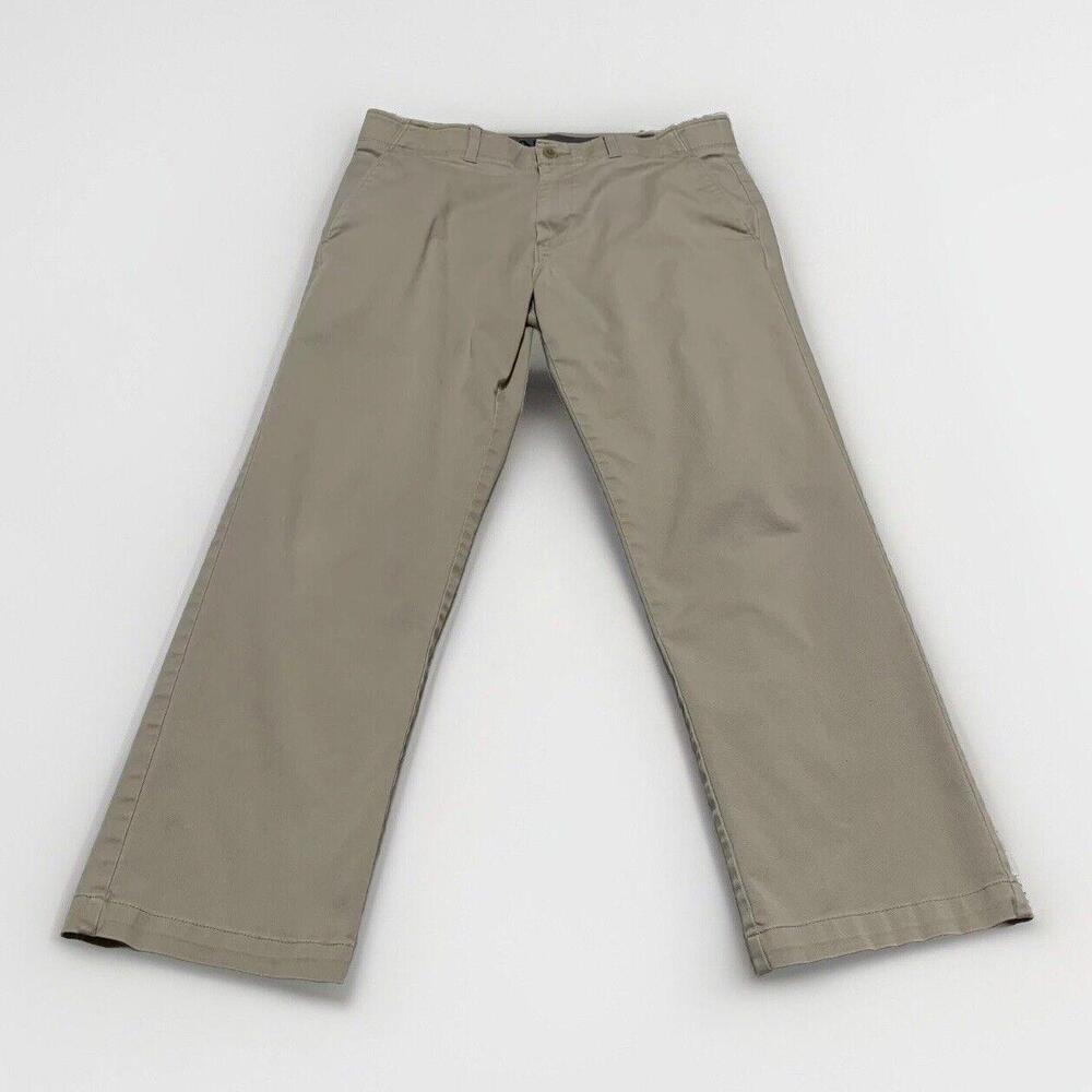 Haggar In Motion Men’s 34x30 Beige Khaki Pants Straight Fit Stretch Chino Slacks